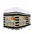 thumbnail image 1 of Hello Pumpkin Bed Skirt King Size 16 Inch Drop, Thanksgiving Fall Black Stripe Linen Farmhouse Wrap Around Dust Ruffle Bedskirts, Wrinkle & Fade Resistant Easy Fit Bedskirt with Adjustable Elastic, 1 of 8