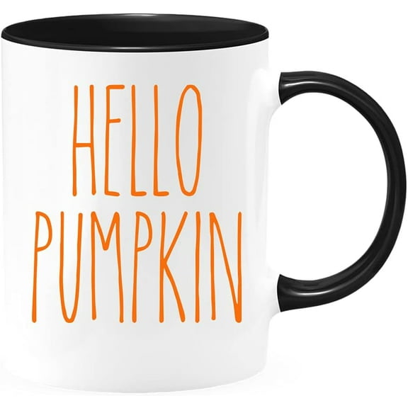 Hello Pumpkin Campfire Mug, Fall Mug,11 oz, Pumpkin Spice Latte, PSL Coffee Mug, Fall Decor, Pumpkin Decor, Coffee Cup, Black, 11oz