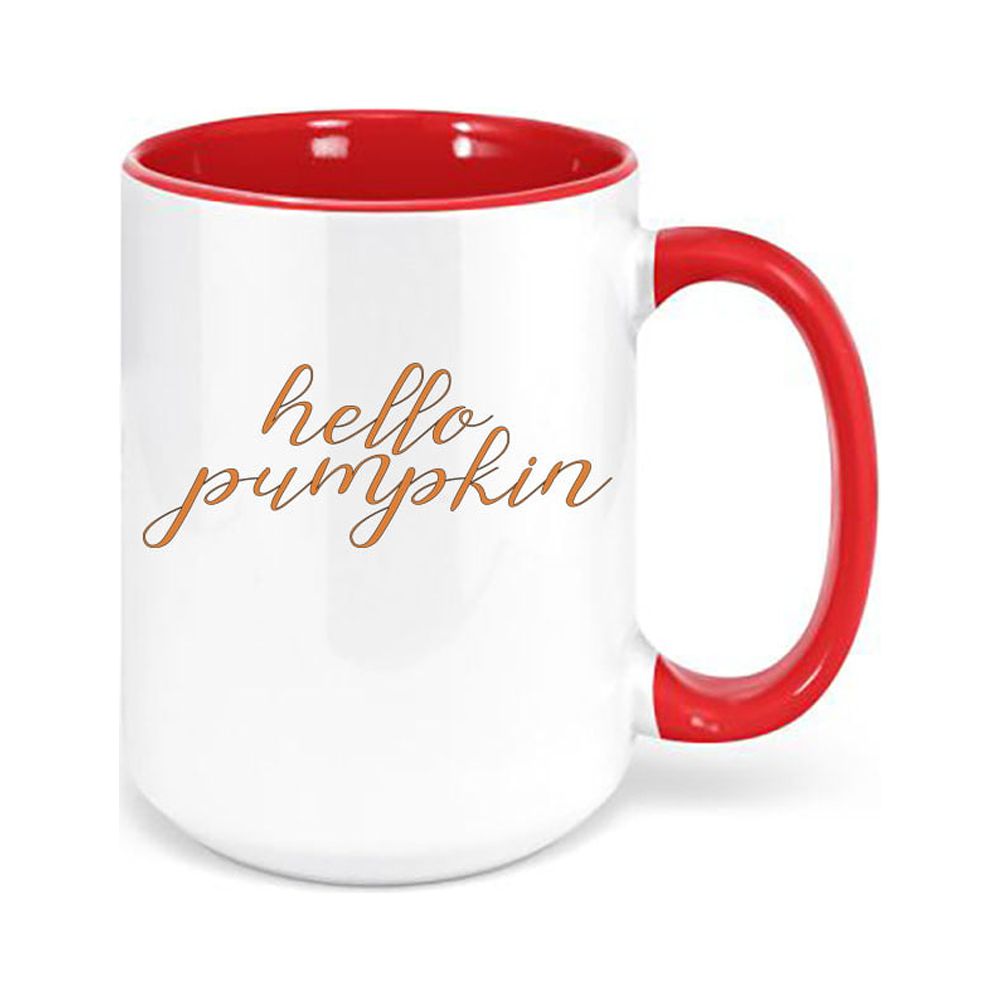 Hello Pumpkin Coffee Mug, Hello Pumpkin, Pumpkin Cup, Halloween Mug, Pumpkin Spice Mug, Gift For Her, Sublimated Design, Pumpkin Mug, RED - image 1 of 1