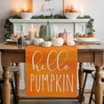 thumbnail image 1 of Hello Pumpkin Cotton Linen Table Runner, Washable Table Runners for Kitchen, Dining Room, Holiday, Home Party Table Decor, 13x108 Inches, 1 of 9