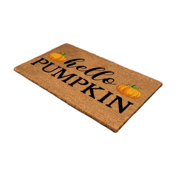 Hello-Pumpkin Doormat Fall-Outdoor Holiday Non-Slip-Mat Home Decor | 16X24In Artificial Coir Door Mat with Backing Non-Slip,Great for Autumn Holiday Home Outdoor Front Door Decor
