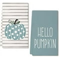 thumbnail image 1 of Hello Pumpkin Fall Kitchen Towels Set of 2,Blue Polka dot Stripes Autumn Dish Towels 18x26 Inch,Farmhouse Home Indoor Thanksgiving Harvest Seasonal Vintage Decorations, 1 of 6