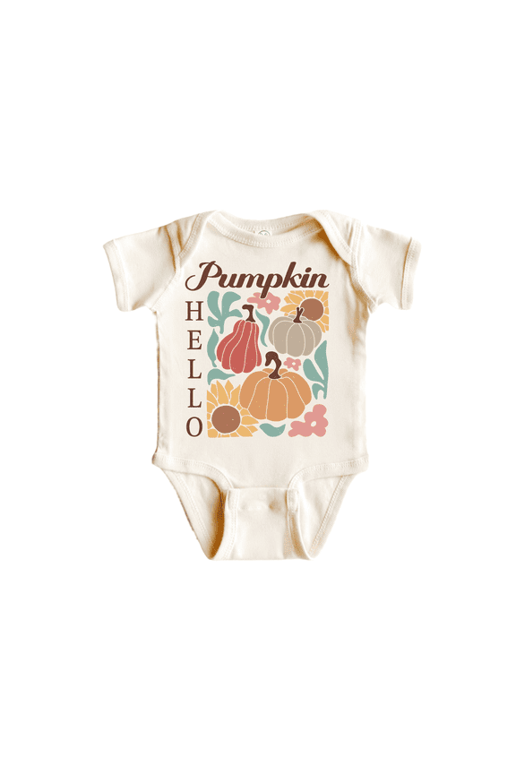 Hello Pumpkin Fall Newborn Baby Bodysuit