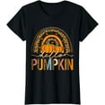 thumbnail image 1 of Hello Pumpkin Leopard Rainbow Autumn Season Fall Vibes Women T-Shirt, 1 of 3