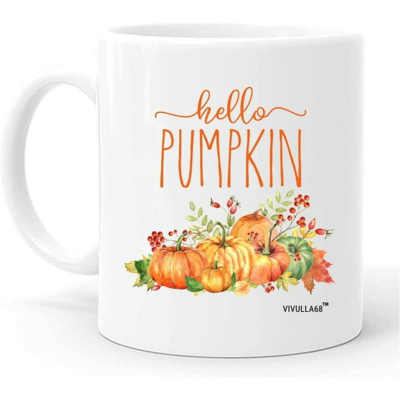 Hello Pumpkin Mug, Morning Pumpkin Coffee Mug, Fall Coffee Mug, Fall Themed Mugs, Great Pumpkin Mug, Pumpkin Mug, Autumn Coffee Cups, Pumpkin Shaped Mug, Hello Fall Mug