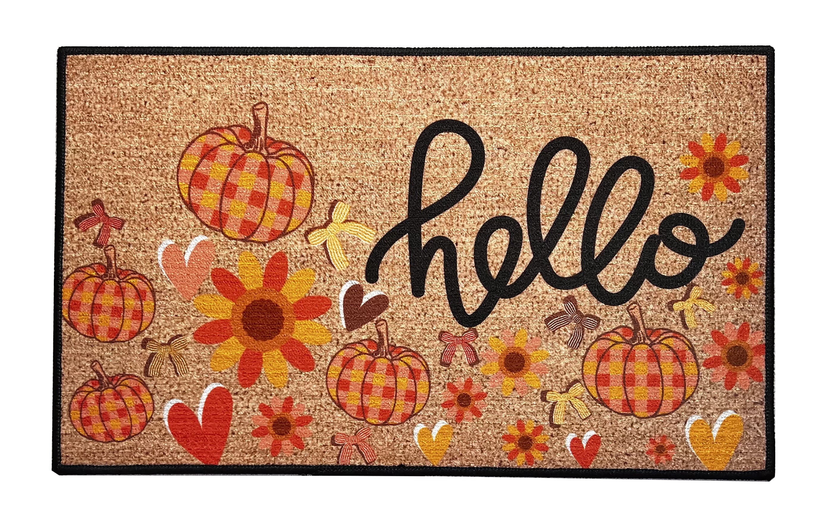 Hello Pumpkin Plaid 17.5in x 30in Entry Mat