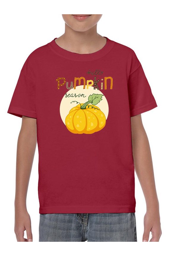 Hello Pumpkin Season T-Shirt Juniors -Image by Shutterstock, Large