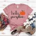 thumbnail image 1 of Hello Pumpkin T-shirt Autumn Shirts Women's Fall Top Halloween Tshirt Vacation Shirt Family Gift Thanksgiving Tee, 1 of 3