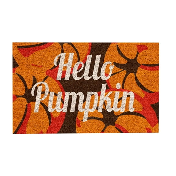 Hello Pumpkin Welcome Funny Cute Doormat for Home Entrance – Humorous Door Mat with Seasonal Design, Durable Outdoor Use - A