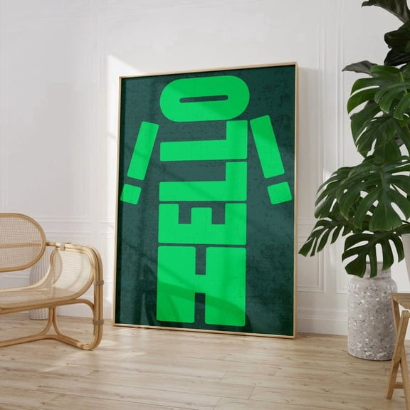 Hello Quirky Typography Unframed Paper Print