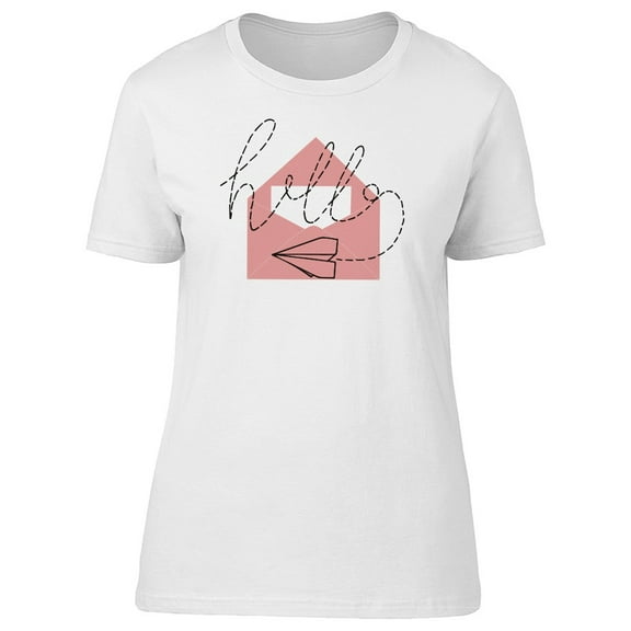 Hello, Quote And Paper Airplane Tee Men's -Image by Shutterstock