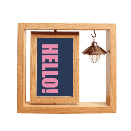 Hello Quote Encourage Positive Wooden Rotating Picture Photo Frame 4x6