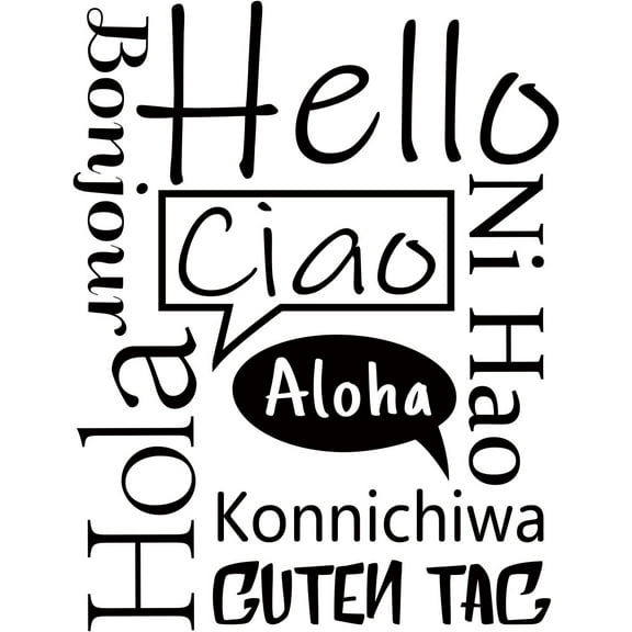 Hello Quotes Wall Stickers Removable Vinyl Peel and Stick Wall Decals Office Living Room Store Entrance Front Door Entry Wall Decorations Home Welcome Sign Indoor Wall Art Decor