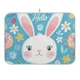 thumbnail image 1 of Hello Rabbit Face Dish Drying Mat 16x18 Absorbent Microfiber Draining Rack Pad for Kitchen Counter Sink, 1 of 8