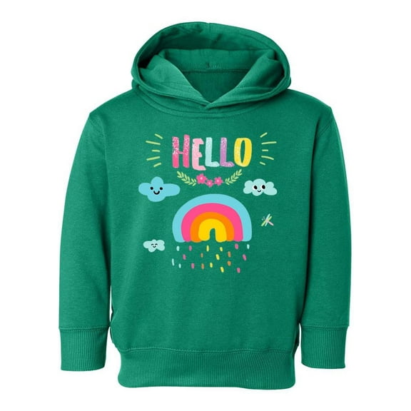 Hello Rainbow And Clouds Hoodie Toddler -Image by Shutterstock,  4 Toddler