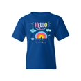 thumbnail image 1 of Hello Rainbow And Clouds T-Shirt Juniors -Image by Shutterstock,  Large, 1 of 4