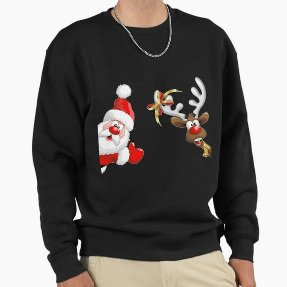 Hello Reindeer Christmas Holiday Graphic Unisex Sweatshirt Retro Vintage Text Art G21299, Up to Size 5XL