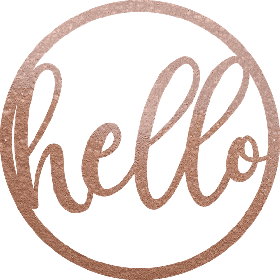 Hello Round Sign - Metal Wall Art