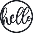 thumbnail image 1 of Hello Round Sign - Metal Wall Art, 1 of 6