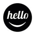 thumbnail image 1 of Hello Round Smile Metal Welcome Sign | This is Our Happy Place Welcome Sign Door Hanger | Laser Cut Solid Steel Decor Home Accent Wall Sign Hanging | Made in USA in 3 Sizes and 3 Colors, 1 of 6