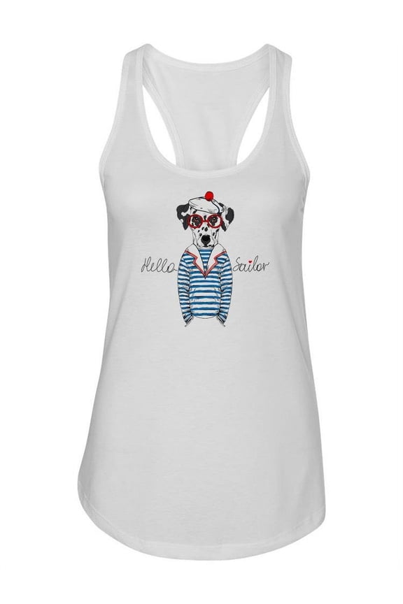 Hello Sailor Dalmatian Tank Women -Image by Shutterstock, Female Small