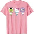 thumbnail image 1 of Hello Sanrio Keroppi Hello Kitty Badtz-Maru Ice Cream Cone T-Shirt, Cute Kitten Tee For Men Women Cat Lovers, Light Pink Color, Size L, 1 of 2