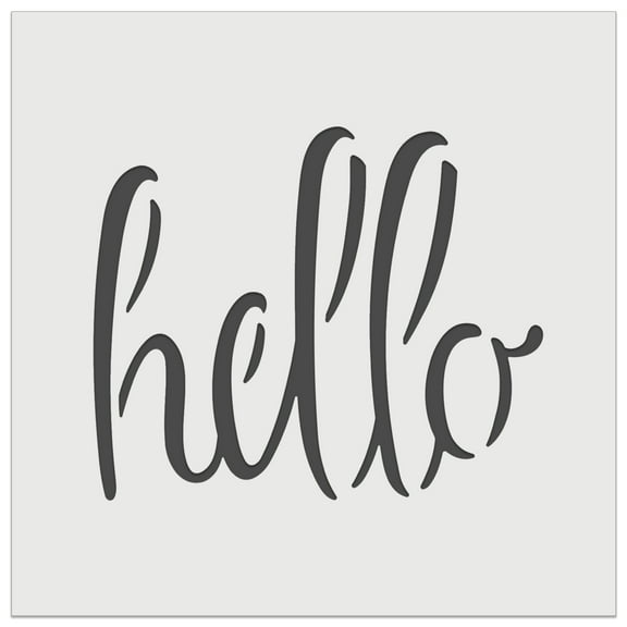 Hello Script DIY Cookie Wall Craft Stencil - 5.5 Inch