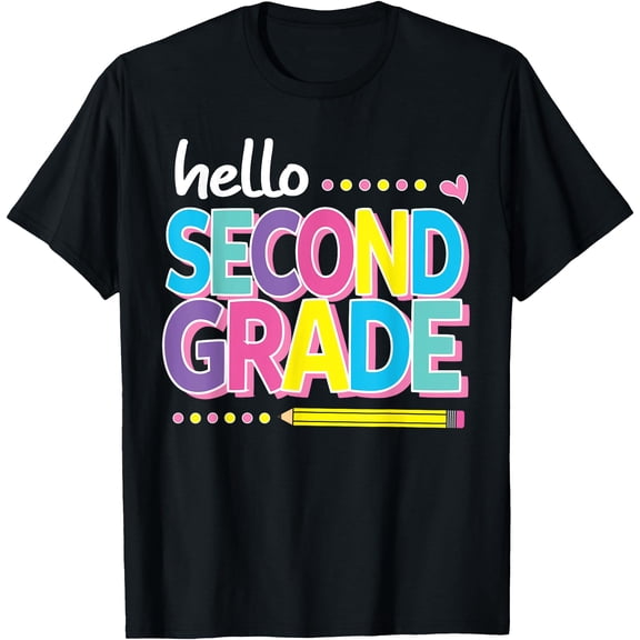 Hello Second 2Nd Grade First Day Back To School 2024 Mom & Dad And Teacher T-Shirt