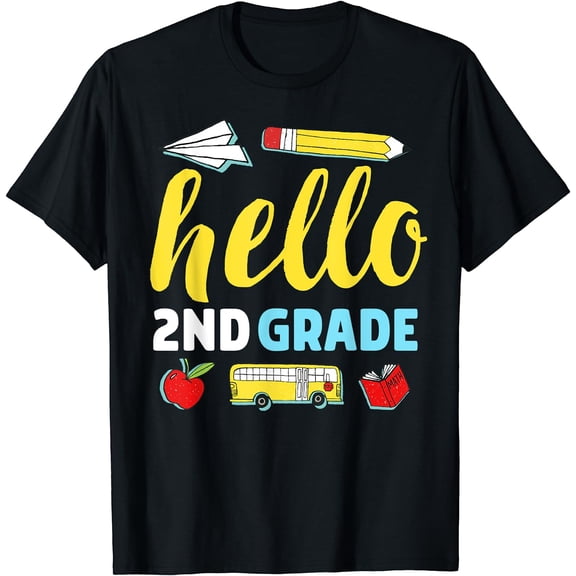 Hello Second 2nd Grade Teacher First Day Back to School T-Shirt