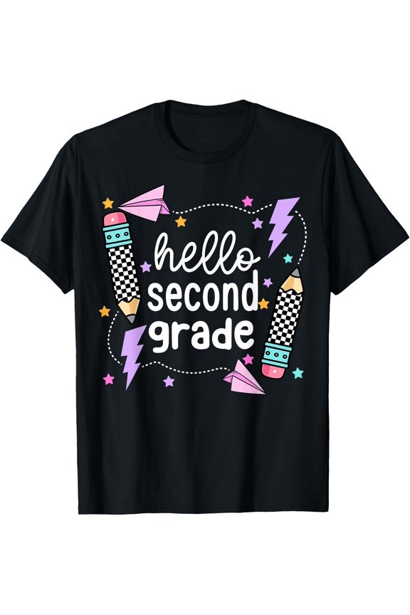 Hello Second Grade Back To School 2Nd Grade Teacher T-Shirt, Vintage Birthday Gift