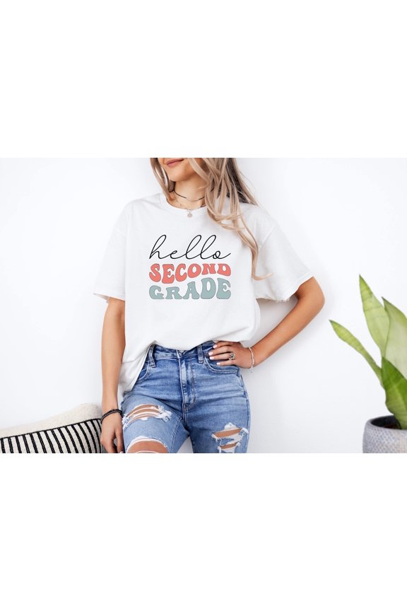 Hello Second Grade Back To School Teacher T-Shirt - All Size S-5XL