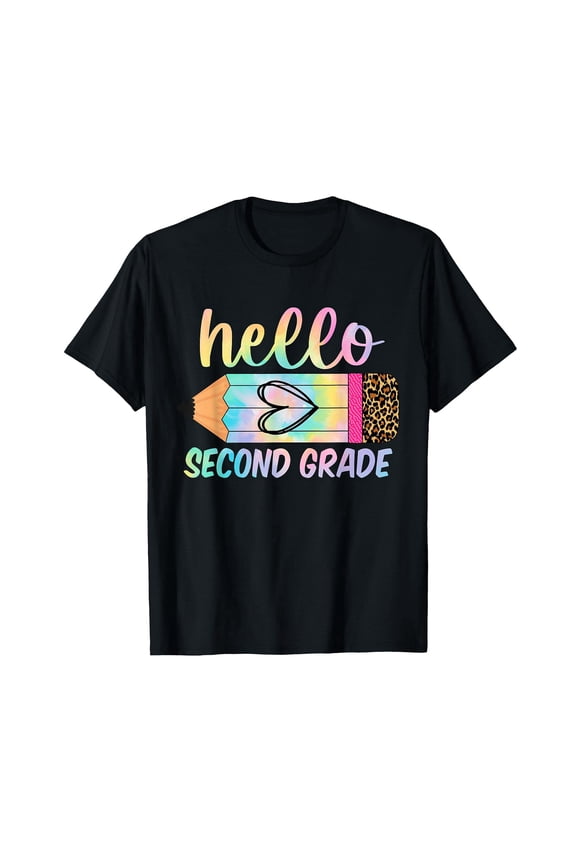 Hello Second Grade - Back to School Pencil Tie Dye 2nd Grade T-Shirt