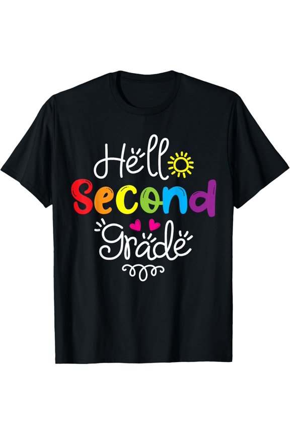 Hello Second Grade Shirt Fun 2nd Grade Back to School Gift T-Shirt