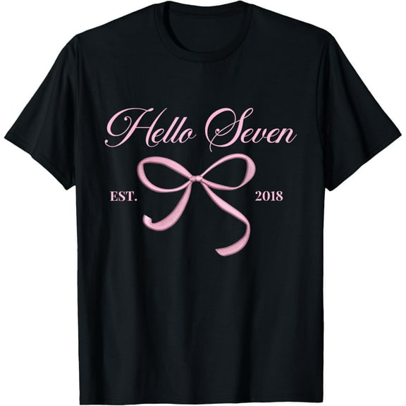 Hello Seven EST 2018 7th Birthday Coquette 7 Year T-shirt