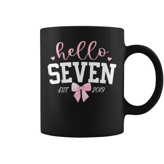 Hello Seven Est 2019 7Th Birthday Girl Turning 7 Coffee Mugs