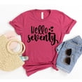 thumbnail image 1 of Hello Seventy T-Shirt Seventy Tee Cute 70th Birthday Shirt Gift Party shirt For Her, 1 of 3