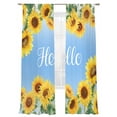 thumbnail image 1 of Hello Sheer Curtains 2 Panels Set Summer Watercolor Sunflower Farmhouse Gradient Blue Sheer Window Curtains Light Filtering Rod Pocket Voile Drapes for Bedroom Living Room 52"X84", 1 of 9