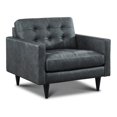 thumbnail image 1 of Hello Sofa Home Naples Mid-Century Top Grain Leather Armchair in Gray, 1 of 10