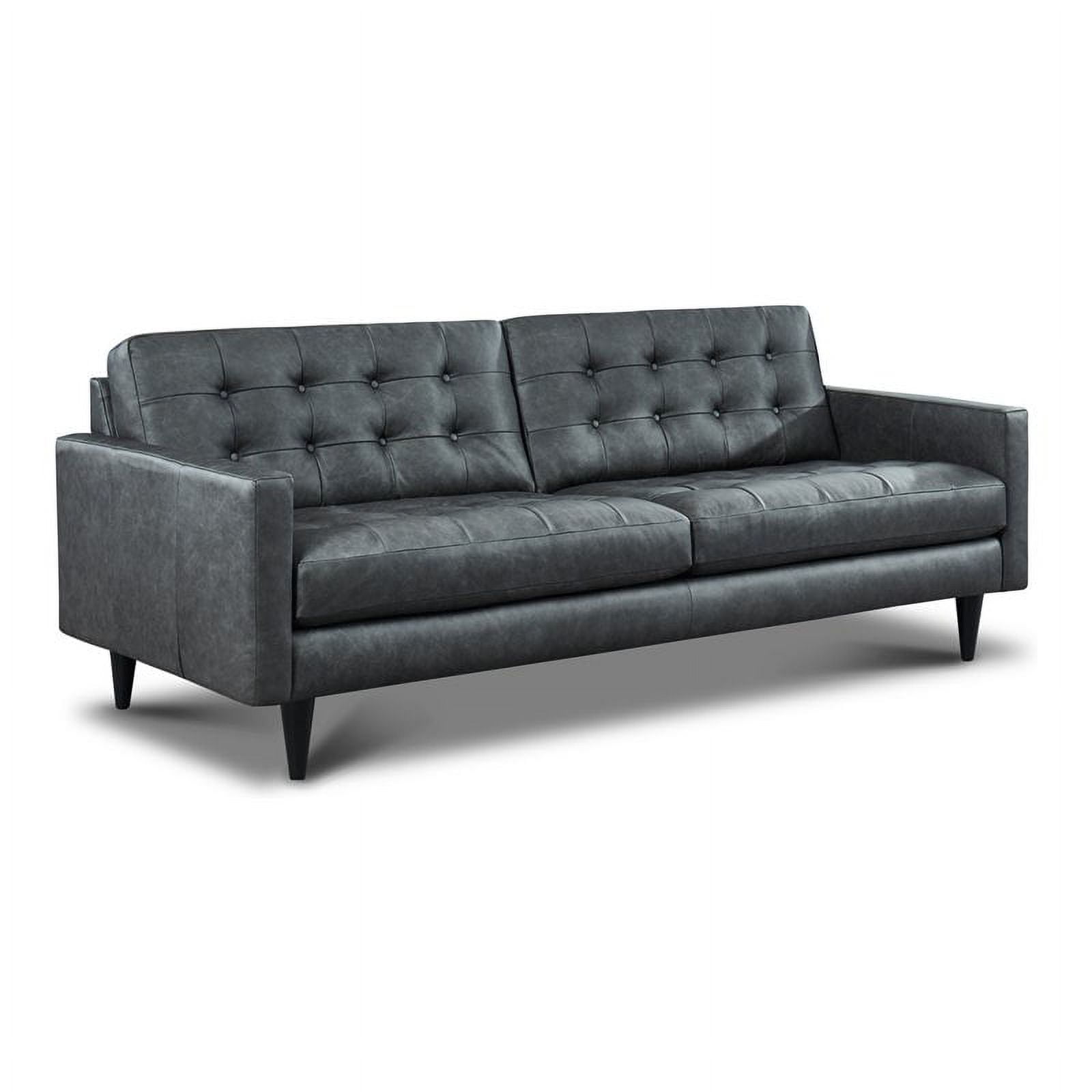 Hello Sofa Home Naples Mid-Century Top Grain Leather Sofa in Gray -  Walmart.com, image size:1600x1600