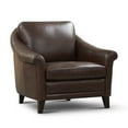 thumbnail image 1 of Hello Sofa Home Sienna Mid-Century Modern Top Grain Leather Armchair in Brown, 1 of 4