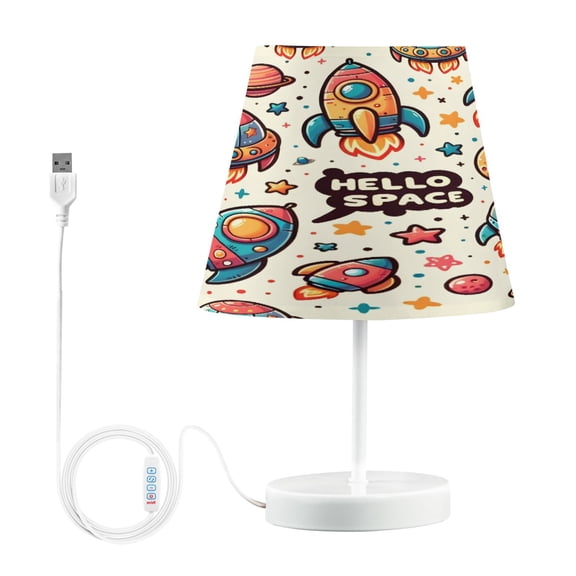 Hello Space Spaceship Star Desk Lamp LED Table Nightstand Lamps with 3 Color Temperatures for Home Bedroom Living Room Decor 8x12