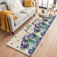 thumbnail image 1 of Hello Spring 2'x6' Runner Rug, Pastoral Purple Bottle Floral Rustic Burlap Washable Non-Slip Area Rugs for Hallway Kitchen Floor Bedroom Entryway, StainResistant Laundry Carpet Decoration Indoor Mat, 1 of 9