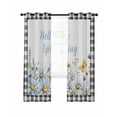 thumbnail image 1 of Hello Spring Blackout Curtains for Living Bedroom, Spring Floral Watercolor Flower White Daisy Butterfly Black Plaid 54 In Long Thermal Insulated Darkening Drapes Grommet Window Treatments 52x54 In, 1 of 9