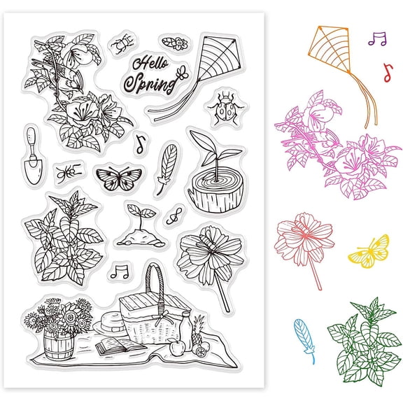 Hello Spring Clear Stamps Spring Camping Silicone Stamp