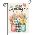 thumbnail image 1 of Hello Spring Colorful Flowers Tulip Water Bottle Garden Flag 12.5x18in, Home Outdoor Yard Spring Flower Lawn Holiday Garden Flag Decoration -B, 1 of 1