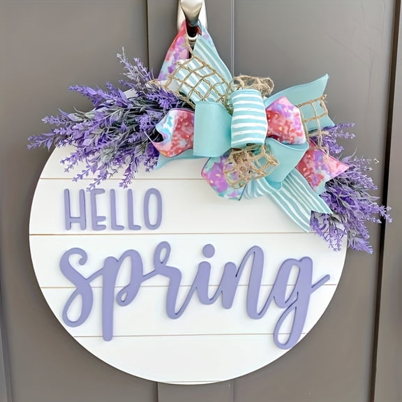 Hello Spring Door Hanger | | 3D Spring Letters | Purple Front Door Wreath | Spring Home Decor | Hello Spring Wreath | Spring Decor | Welcome Spring Sign | Farmhouse Decor | Housewarming Gift