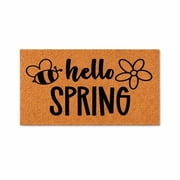 Hello Spring Doormat, Bee Flower Design, Welcome Door Mat, Spring Porch Decor, New Home Gift 5728 16x24 inches 5728