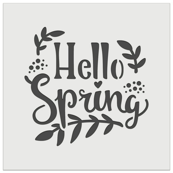 Hello Spring Floral DIY Cookie Wall Craft Stencil - 5.5 Inch