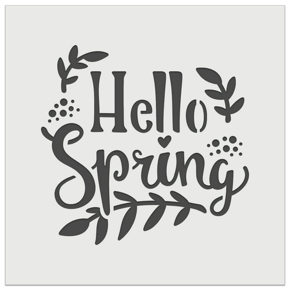 Hello Spring Floral DIY Cookie Wall Craft Stencil - 7.0 Inch