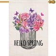 thumbnail image 1 of Hello Spring Floral Garden Flag 28x40 Inch Large Vertical Double Sided Flower with butterfly House Flag Spring Season Outside Flag Peony Flowers Vase Yard Flag for Décor for Yard Farmhouse (Spring), 1 of 5